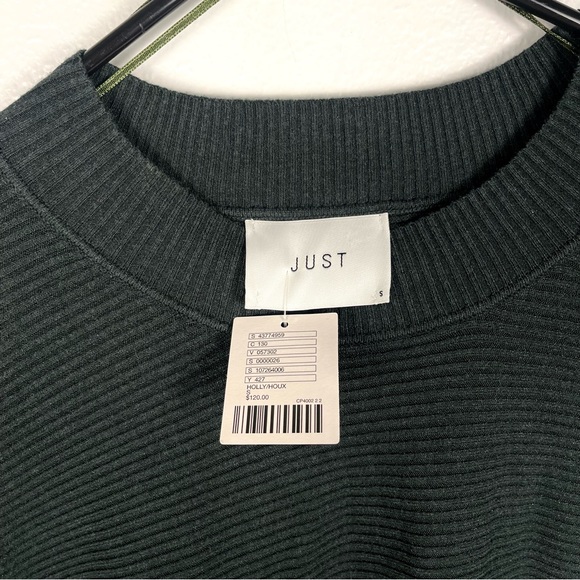 NWT Urban Outfitters Just Female Forest Green Ribbed Sweater Tunic Dress Small - Picture 5 of 7